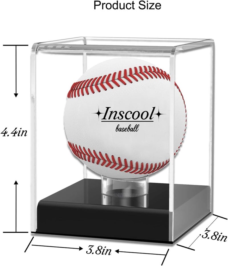 Inscool Acrylic Baseball Display Case, UV Protected Clear Display Cube, Memorabilia Baseball Case (Rounded Base) - Image 4
